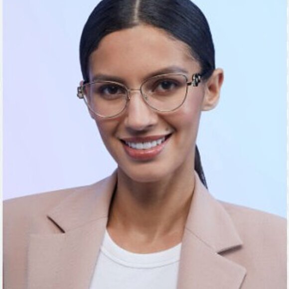 Versace VE1284 1489 Eyeglasses Light Gold 55mm Cat Eye Frame - Picture 3 of 10